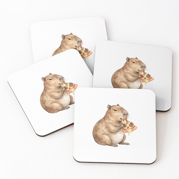 Item preview, Cute Capybara Eating Pizza designed and sold by SOUFIANE1991.