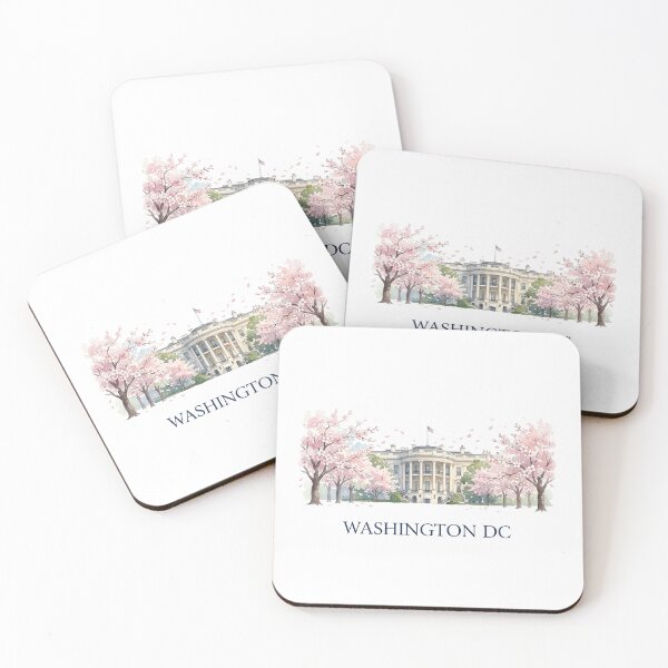 Item preview, Washington DC Watercolor White House Cherry Blossom designed and sold by Fenay Designs.