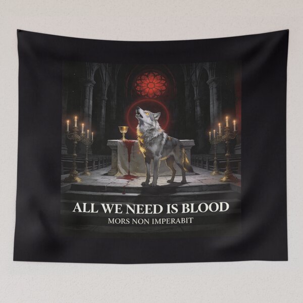 Item preview, Wolf Proclaims Dark Sacred Blood Rite at Altar designed and sold by GeoWhimsy Studio.