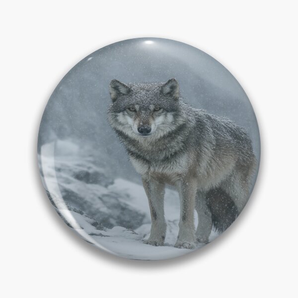 Item preview, Majestic Gray Wolf in Winter Snow Wilderness designed and sold by NicolasGlowArt.