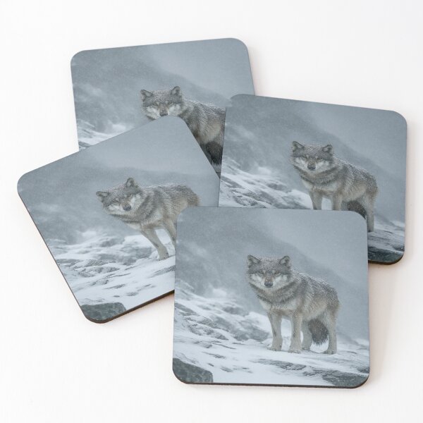 Item preview, Majestic Gray Wolf in Winter Snow Wilderness designed and sold by NicolasGlowArt.