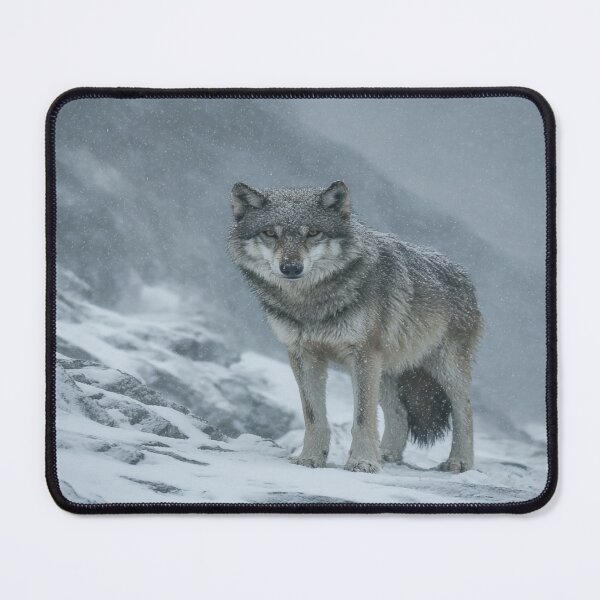 Item preview, Majestic Gray Wolf in Winter Snow Wilderness designed and sold by NicolasGlowArt.