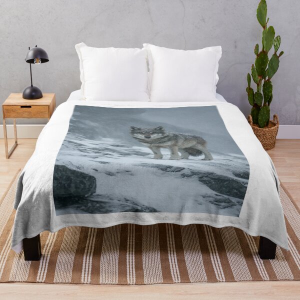 Item preview, Majestic Gray Wolf in Winter Snow Wilderness designed and sold by NicolasGlowArt.