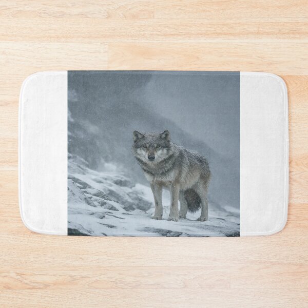 Item preview, Majestic Gray Wolf in Winter Snow Wilderness designed and sold by NicolasGlowArt.