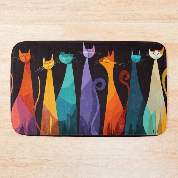 Item preview, Colorful cats standing in a row designed and sold by anytka.