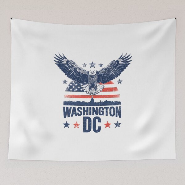 Item preview, Washington DC Distressed Eagle Flag Patriotic Skyline designed and sold by Fenay Designs.