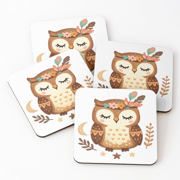 Item preview, Cute Boho Owl – Kawaii Woodland Animal designed and sold by myforestfog.