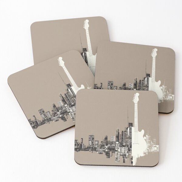 Item preview, City skyline with a guitar shape designed and sold by anytka.