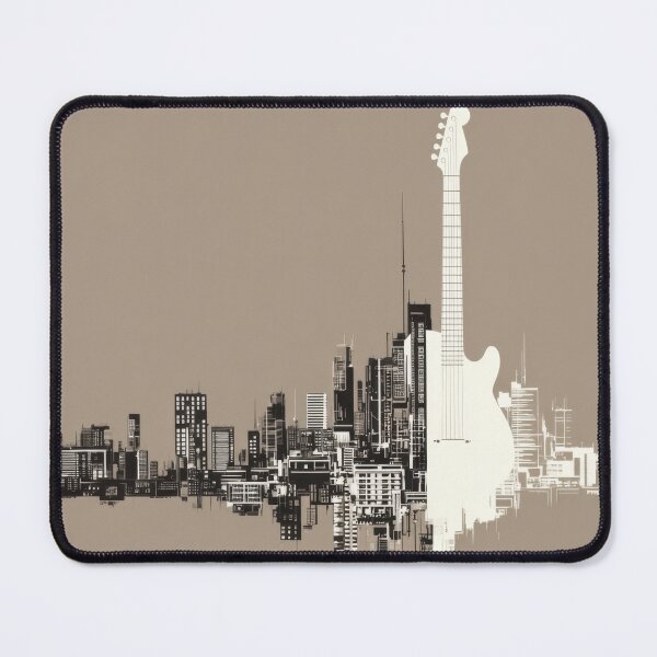 Item preview, City skyline with a guitar shape designed and sold by anytka.