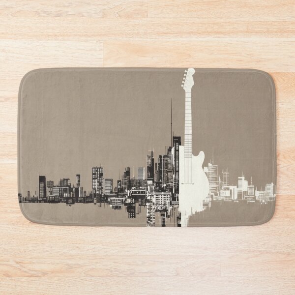 Item preview, City skyline with a guitar shape designed and sold by anytka.