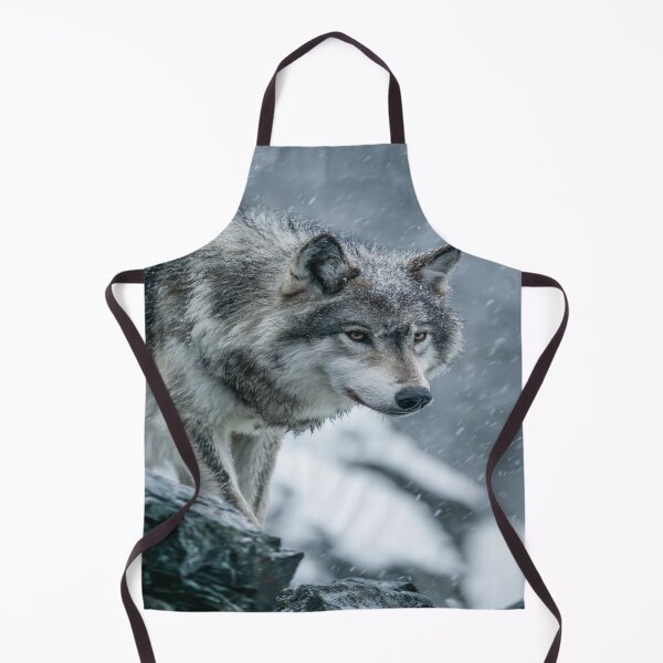 Item preview, Majestic Gray Wolf in Winter Snow Wildlife Portrait designed and sold by NicolasGlowArt.