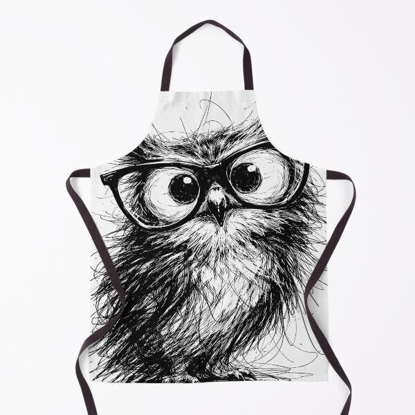 Item preview, An Owl Sketch Wearing Glasses, Minimalist Line Art Tee, Black And White Casual Style, Breathable And Comfortable, Trendy designed and sold by PINEZKA_DESIGN.