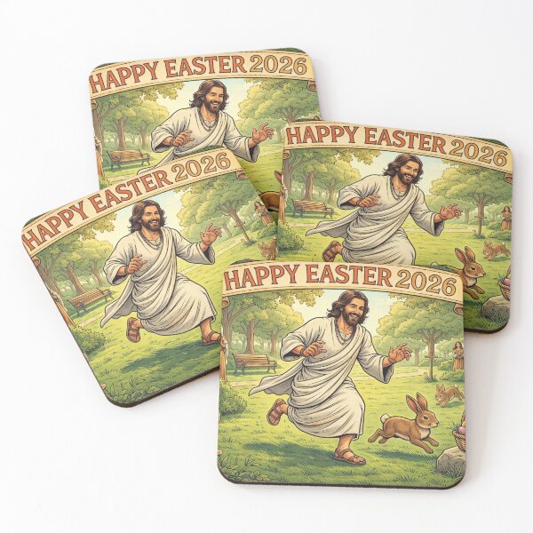 Item preview, Funny Easter 2026 – Jesus Chasing Easter Bunnies Retro Park Humor Poster designed and sold by Gabmod14.