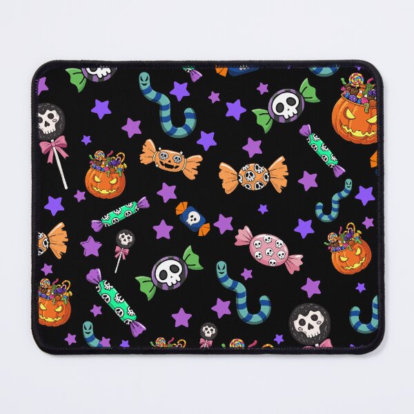 Item preview, Cute Halloween Candy Pattern  Spooky Sweets, Pumpkins, Skulls & Worms Seamless Design designed and sold by TheGentleGhoul.