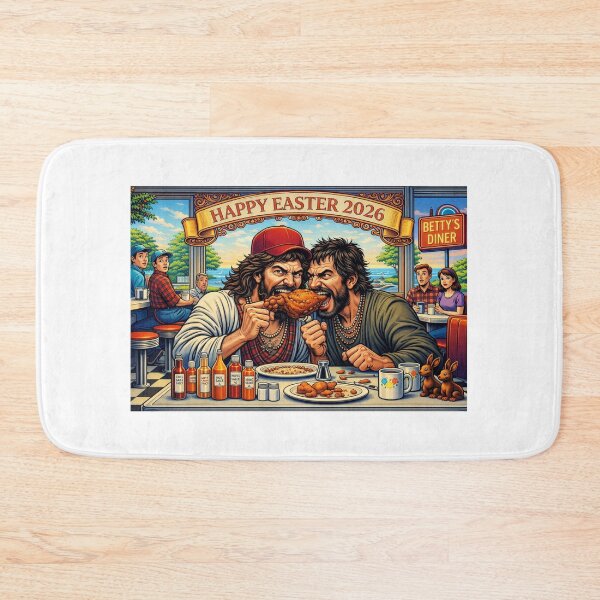 Item preview, Funny Easter 2026 – Retro Diner Fried Chicken Jesus Humor Poster designed and sold by Gabmod14.