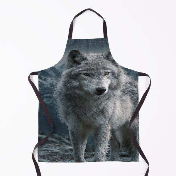 Item preview, Majestic Gray Wolf Starry Night Mountains designed and sold by NicolasGlowArt.