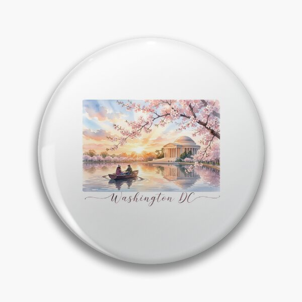 Item preview, Washington DC Watercolor Cherry Blossom Memorial Rowboat designed and sold by Fenay Designs.