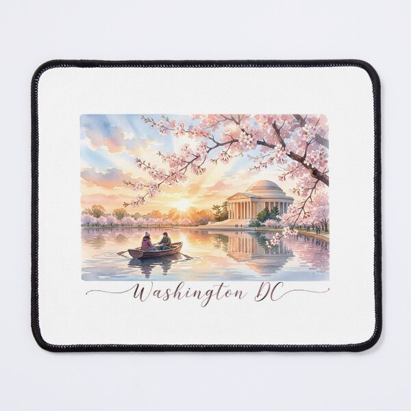 Item preview, Washington DC Watercolor Cherry Blossom Memorial Rowboat designed and sold by Fenay Designs.