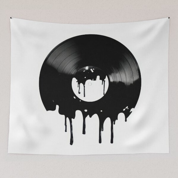 Item preview, Vinyl record with black paint drip designed and sold by anytka.