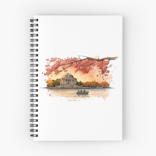 Item preview, Washington DC Watercolor Memorial Autumn Rowboat Scene designed and sold by Fenay Designs.