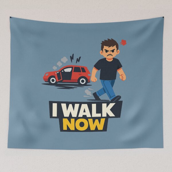 Item preview, Angry Walk Away From Car | I Walk Now Funny Fuel Crisis Meme designed and sold by PopCulturePixel.