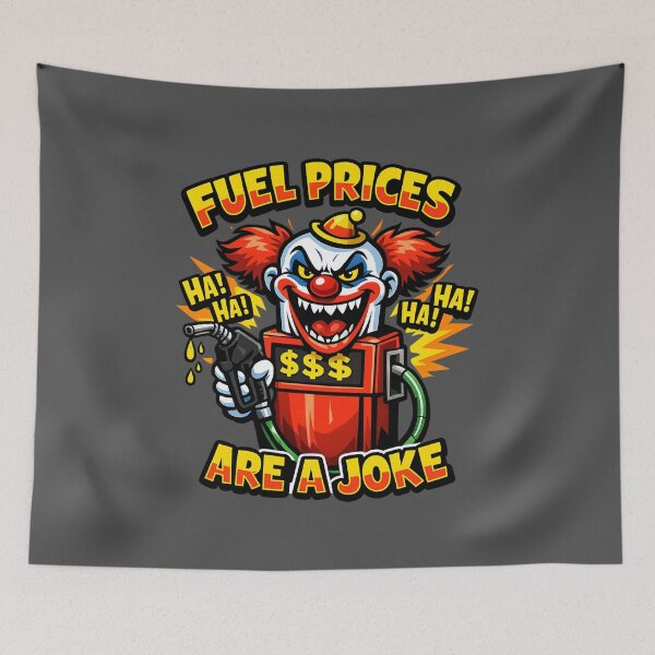 Item preview, Funny Fuel Prices Clown Petrol Pump Comic Sticker | Gas Price Joke Design designed and sold by PopCulturePixel.
