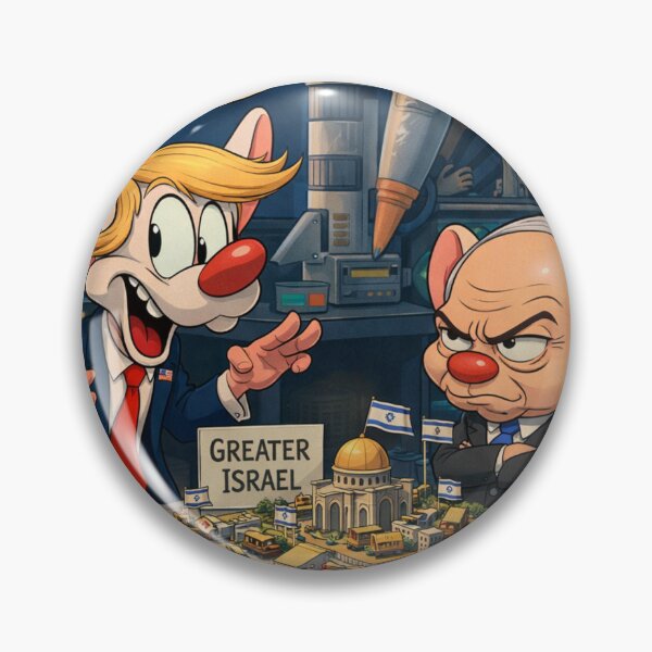 Item preview, Pinky and The Brain Trump Netanyahu 90s Cartoon Mashup designed and sold by Resilient Roots Customs Oakland.