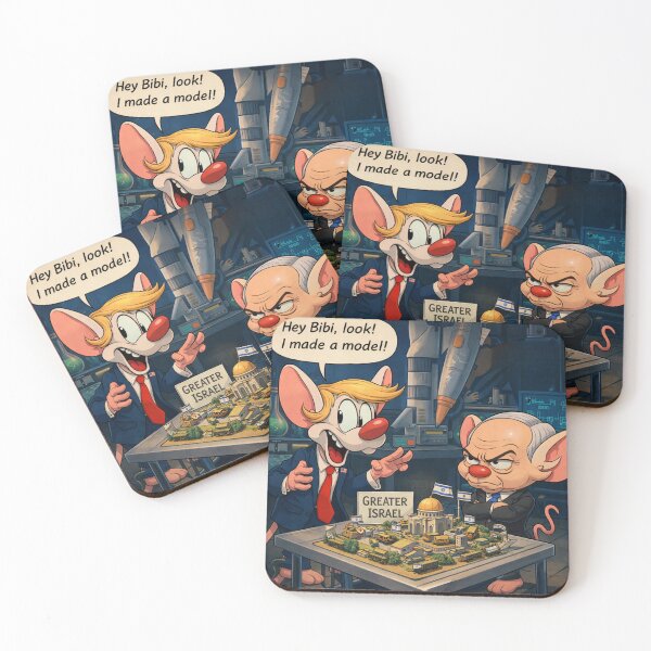 Item preview, Pinky and The Brain Trump Netanyahu 90s Cartoon Mashup designed and sold by Resilient Roots Customs Oakland.