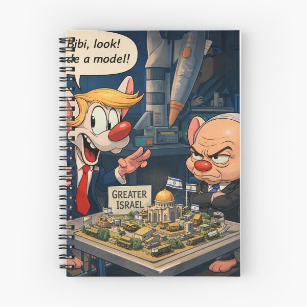 Item preview, Pinky and The Brain Trump Netanyahu 90s Cartoon Mashup designed and sold by Resilient Roots Customs Oakland.