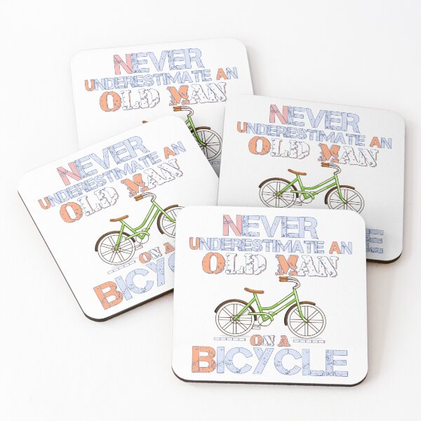 Item preview, Never Underestimate An Old Man On A Bicycle - Funny Cycling Quote Art Print designed and sold by DesignArtist.ia.