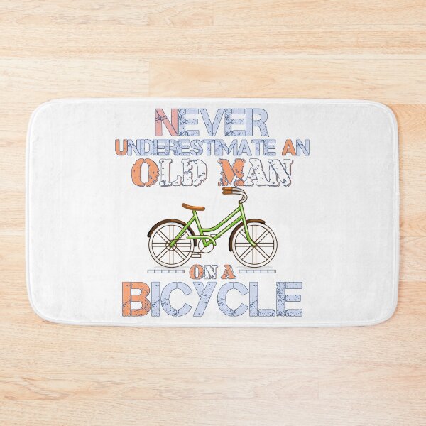 Item preview, Never Underestimate An Old Man On A Bicycle - Funny Cycling Quote Art Print designed and sold by DesignArtist.ia.