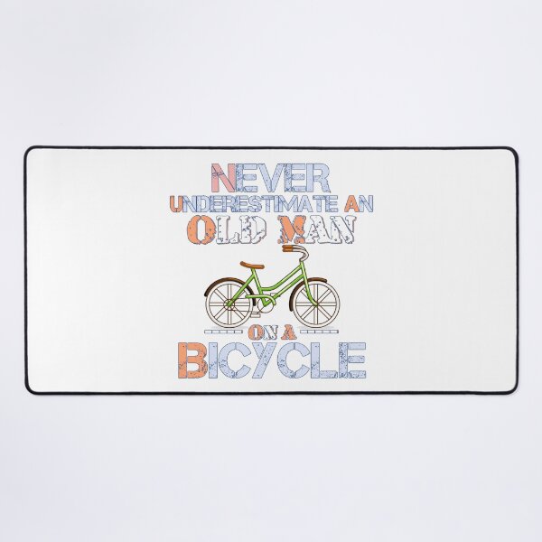 Item preview, Never Underestimate An Old Man On A Bicycle - Funny Cycling Quote Art Print designed and sold by DesignArtist.ia.