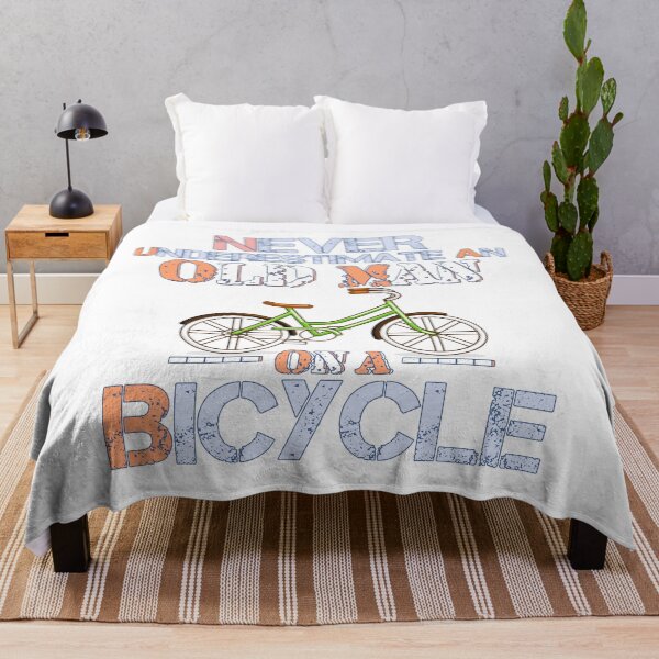 Item preview, Never Underestimate An Old Man On A Bicycle - Funny Cycling Quote Art Print designed and sold by DesignArtist.ia.