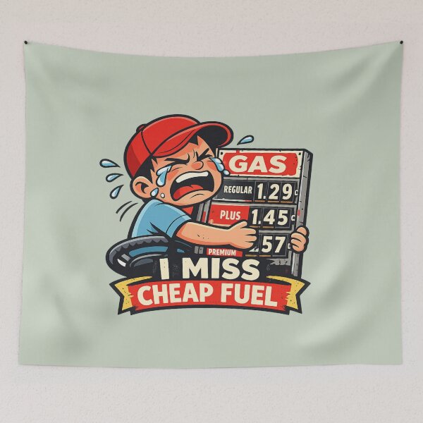 Item preview, I Miss Cheap Fuel - Funny Crying Driver Cartoon | Petrol Price Meme Sticker designed and sold by PopCulturePixel.