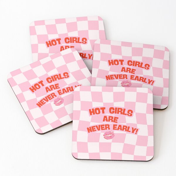 Item preview, Hot Girls Are Never Early II – Pink Y2K Aesthetic Sticker designed and sold by ZeloraArt.