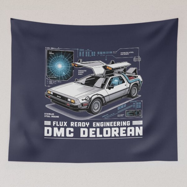 Item preview, Vintage Classic Car Delorean DMC Flux designed and sold by PrintCarClub.