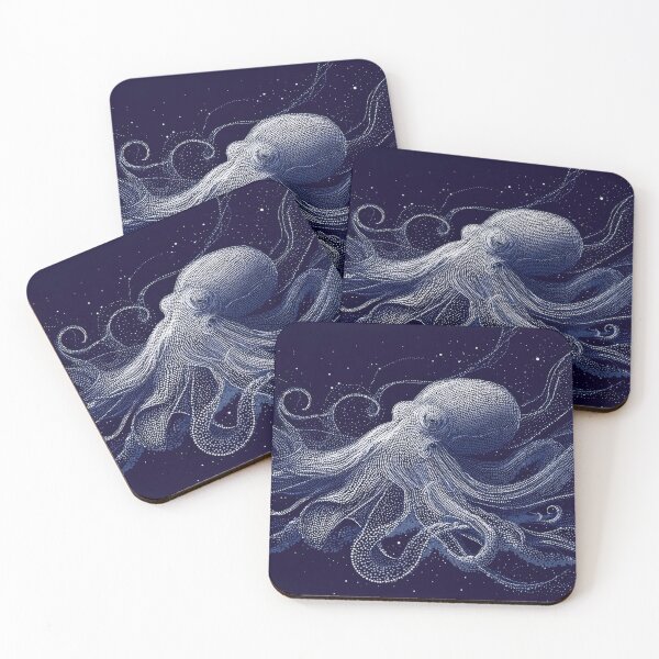 Item preview, Octopus swims in dark water designed and sold by anytka.