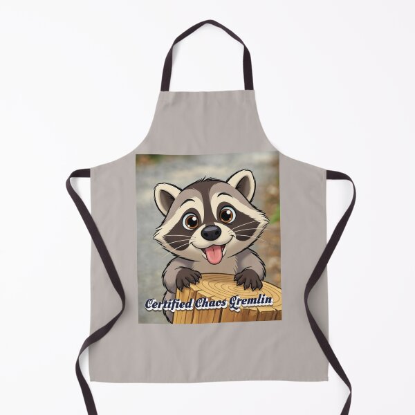 Item preview, Cute Cartoon Raccoon Peeking Over a Log with Tongue Out "Certified Chaos Gremlin" designed and sold by HALYNA070824.