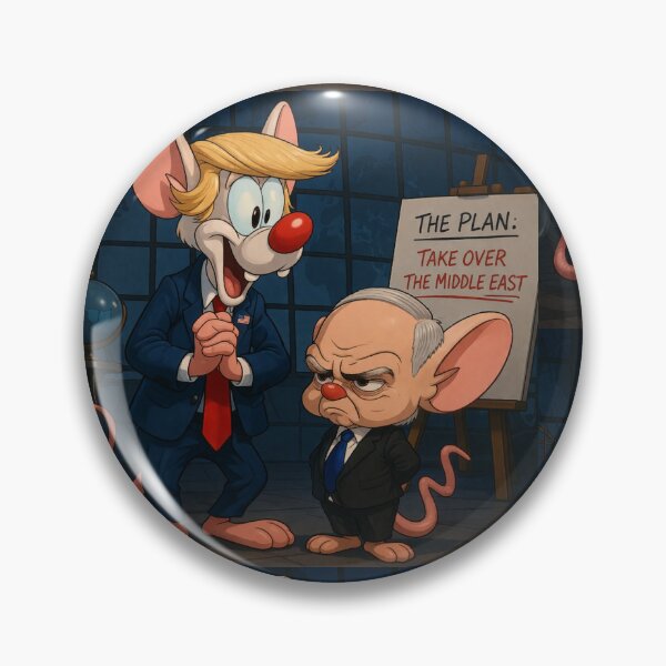 Item preview, Trump as Pinky and Netanyahu as The Brain - 90s Cartoon Parody designed and sold by Resilient Roots Customs Oakland.