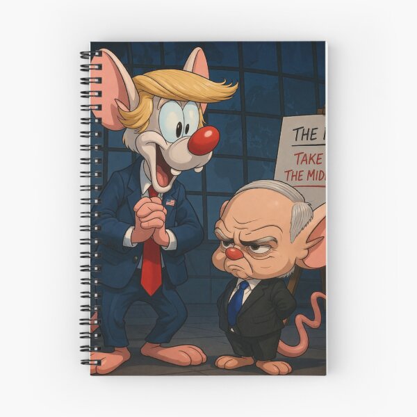 Item preview, Trump as Pinky and Netanyahu as The Brain - 90s Cartoon Parody designed and sold by Resilient Roots Customs Oakland.