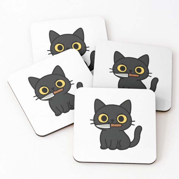 Item preview, Stabby Black Cat Meme – Funny Knife Cat “Mess With The Meow Meow You Get The Peow Peow” Dark Humor Cat Design designed and sold by Basma Designs | Retro, Kawaii Shirts & Stickers.