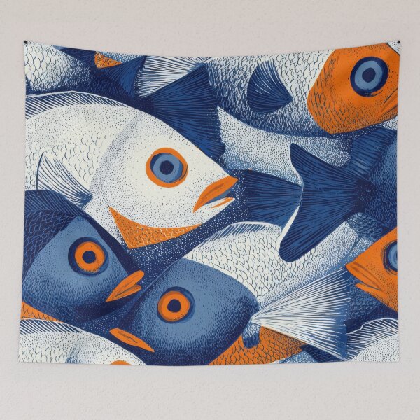 Item preview, Fish swim together in the ocean designed and sold by anytka.