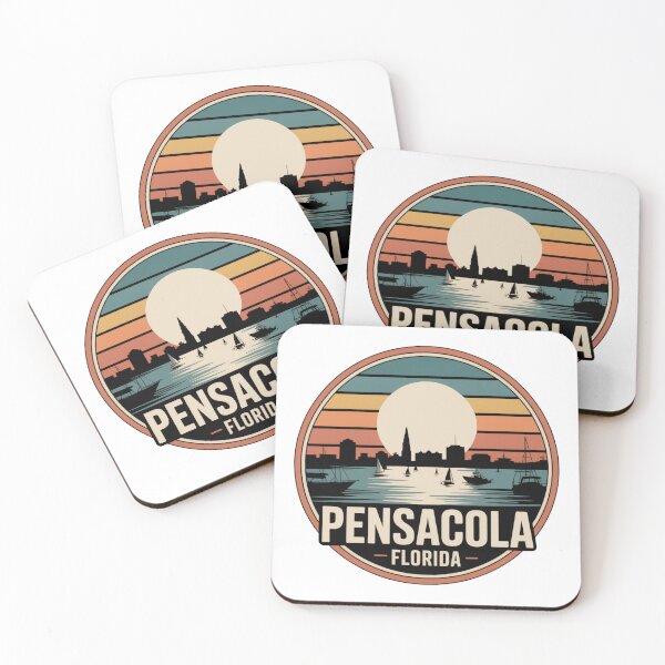 Item preview, Pensacola Florida: Yellow Sunset Coastal Skyline  designed and sold by CircinusStore.