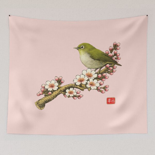 Artikelvorschau, Edo-Frühling: Brillenvogel in Kirschblüten entworfen und verkauft von SakuraMarket26.