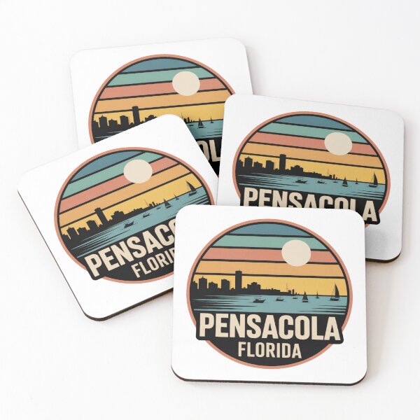 Item preview, Pensacola Florida: Retro Sunset Coastal Skyline  designed and sold by CircinusStore.