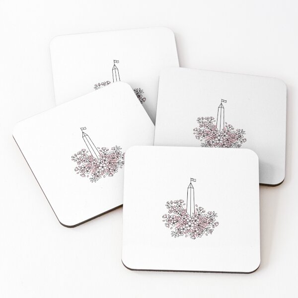 Item preview, Washington DC Minimalist Monument Cherry Blossom Art designed and sold by Fenay Designs.