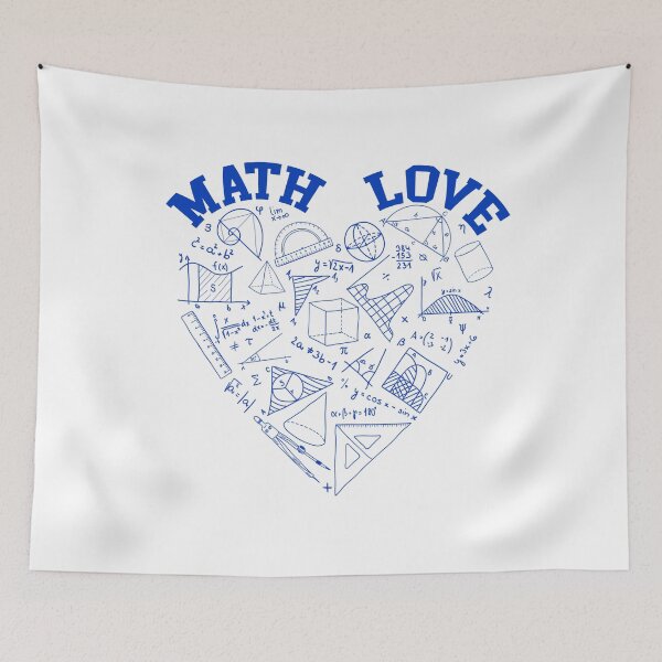 Item preview, Math Love Heart - Blue Mathematical Equations & Geometry Art Print designed and sold by DesignArtist.ia.