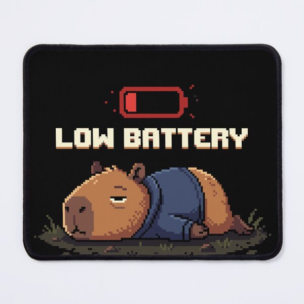 Item preview, Sleepy Pixel Capybara - "Low Battery" Relatable Aesthetic Tee designed and sold by artistastshirt.