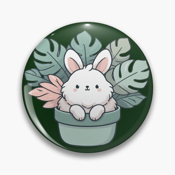 Item preview, Whimsical Bunny in Flower Pot – Tropical Design designed and sold by Dogandesighn.