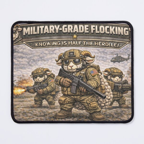 Item preview, Military-Grade Flocking – Sheep-I Joe Combat Squad Parody designed and sold by Thpoar.